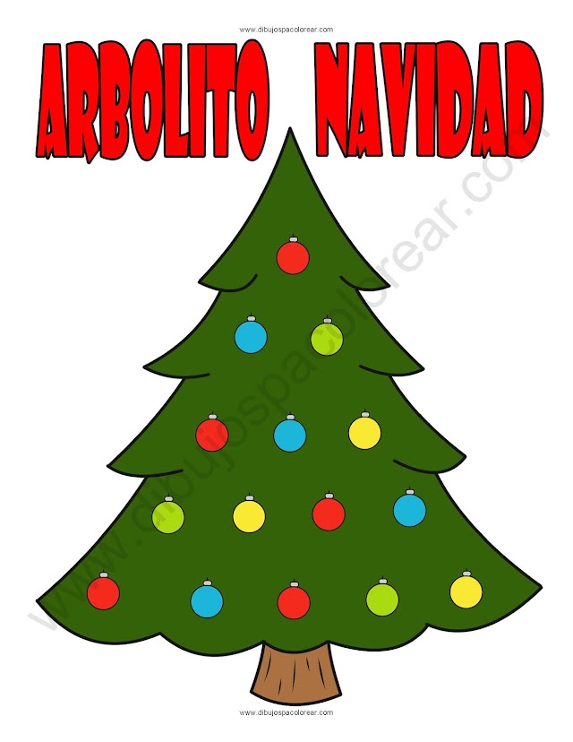 Arbolito Navidad Temporada navideña Dibujo a color y para colorear